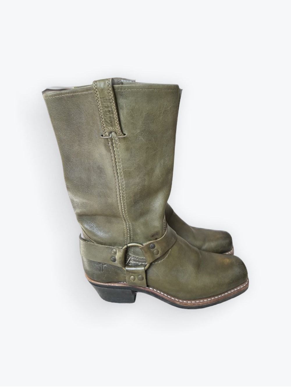 Frye Harness 12R Boots Rare Olive Green - Picture 4 of 12